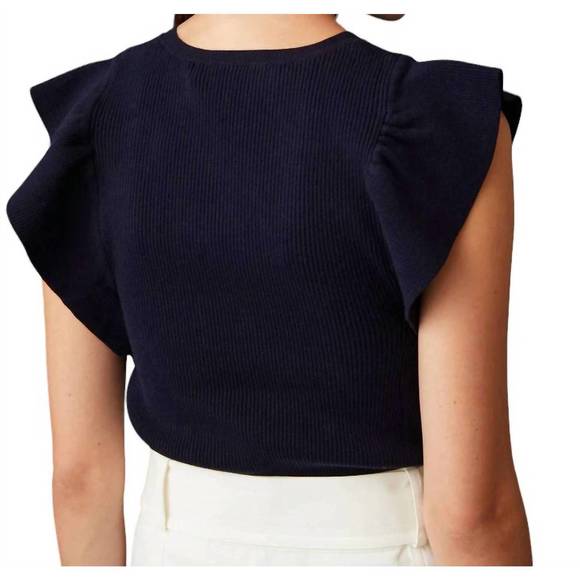 NEW MARIE OLIVER rory top in navy - Picture 2 of 2